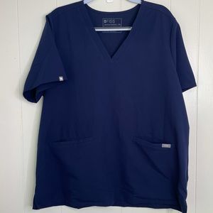 FIGS Casma Three-Pocket Navy Blue Scrub Top. Women’s Size XXL.